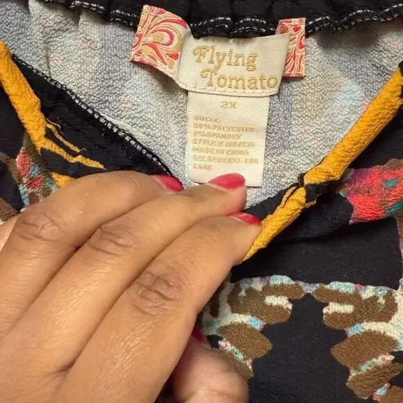 New Women’s Flying Tomato Plus Size Black Floral Skirt Maxi 1X 2X 3X - Picture 7 of 8